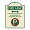 Signmission Fire Lane No Parking or Standing Anytime Heavy-Gauge Aluminum Sign, 24" x 18", TG-1824-24009 A-DES-TG-1824-24009 - alternate 1